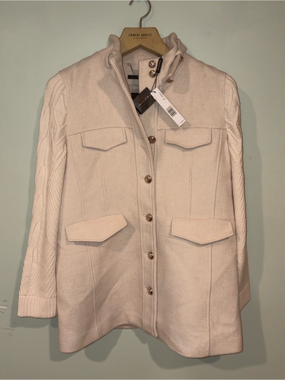 Elie Tahari Mixed Wool Jacket Size Large